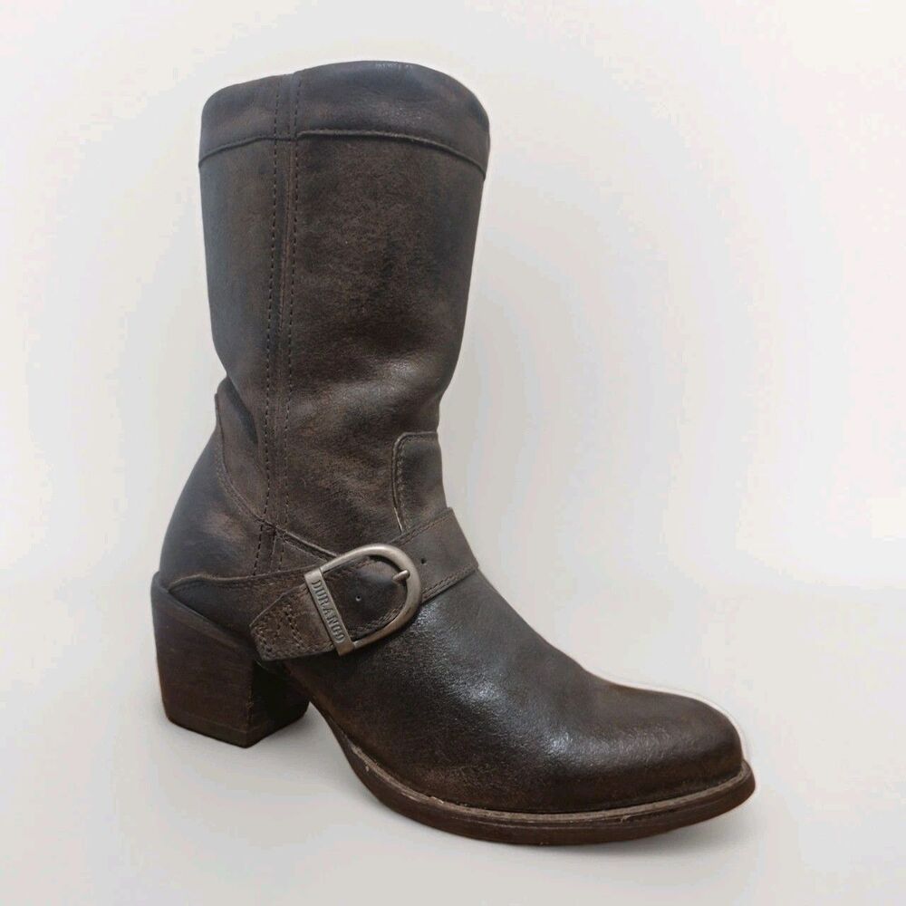 Durango Philly Harness Boots Womens 8M Brown  Leather Mid Calf RD9413 Zipper